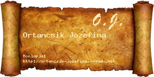 Ortancsik Jozefina névjegykártya
